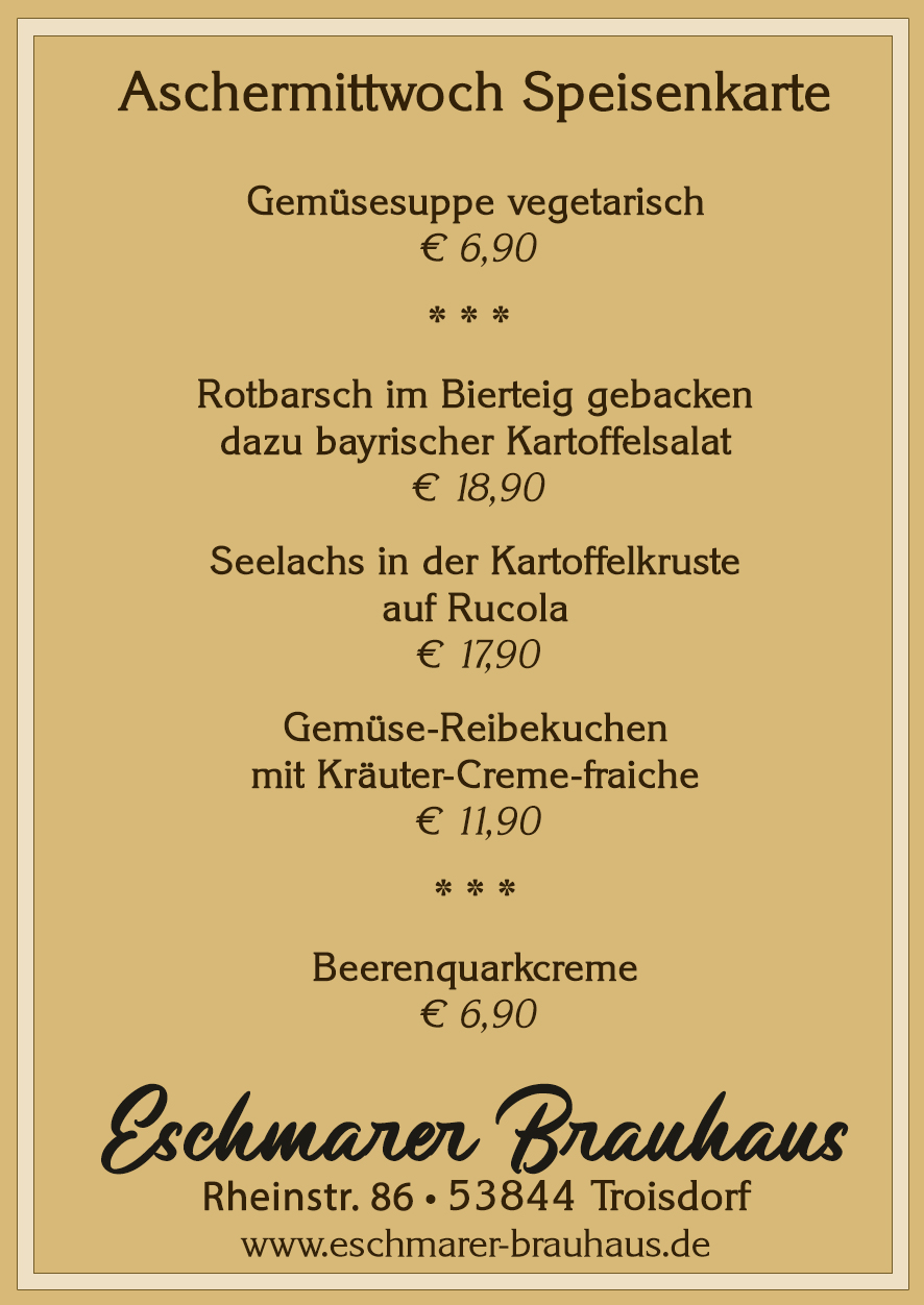 Fischessen am Aschermittwoch