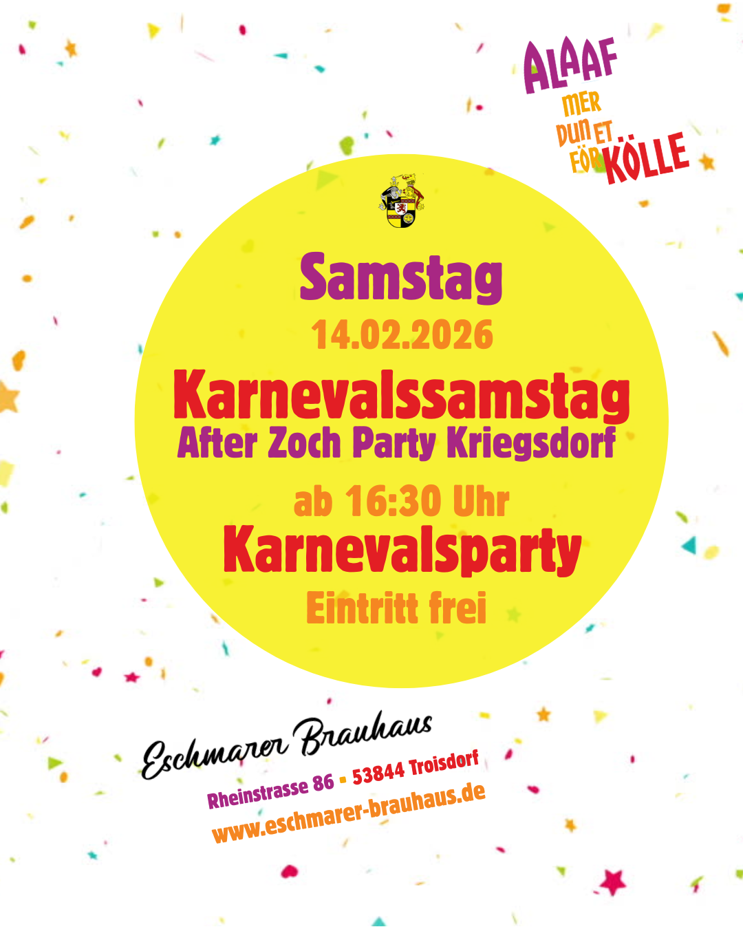 Karnevalssamstag 2026